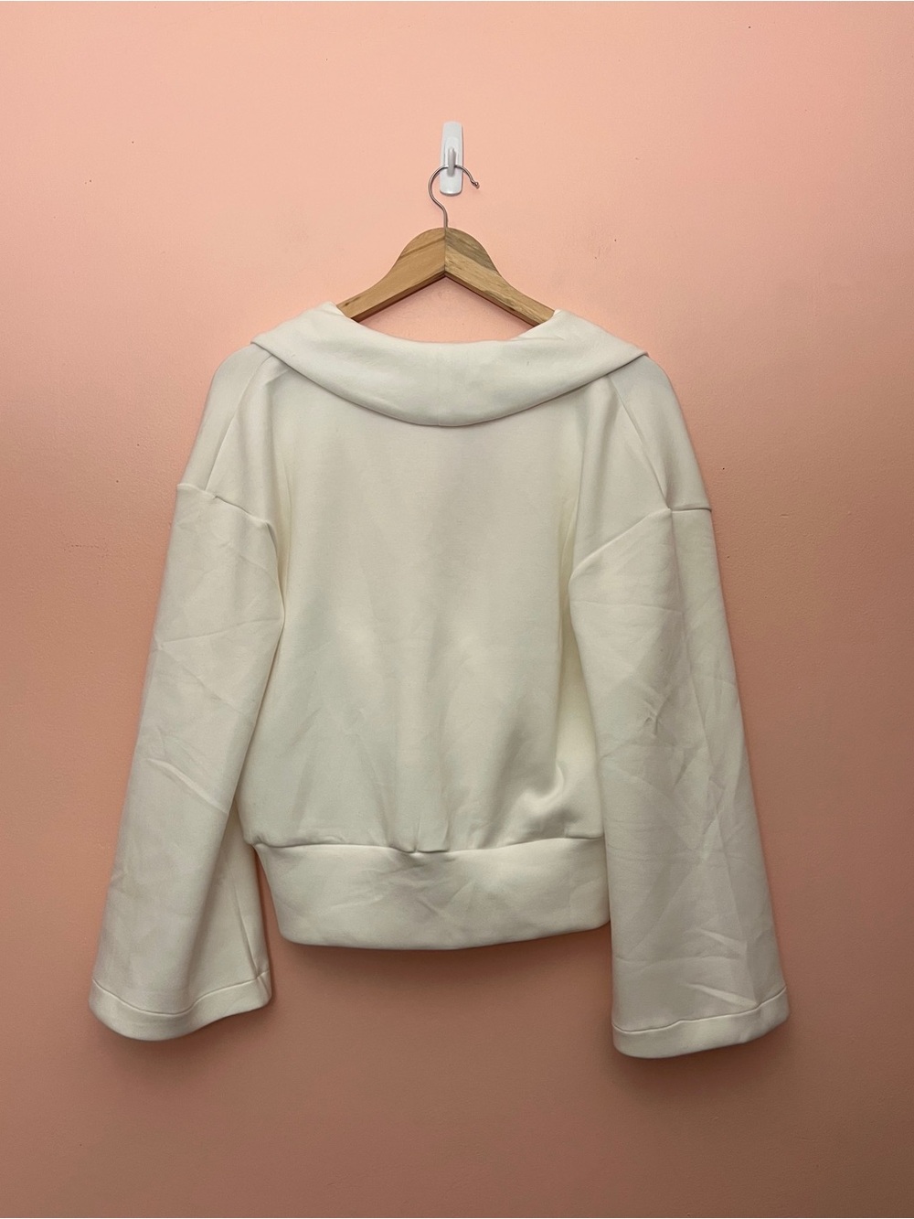Spanx White AirEssentials Wrap Top Sweater Blouse Large - Picture 6 of 8